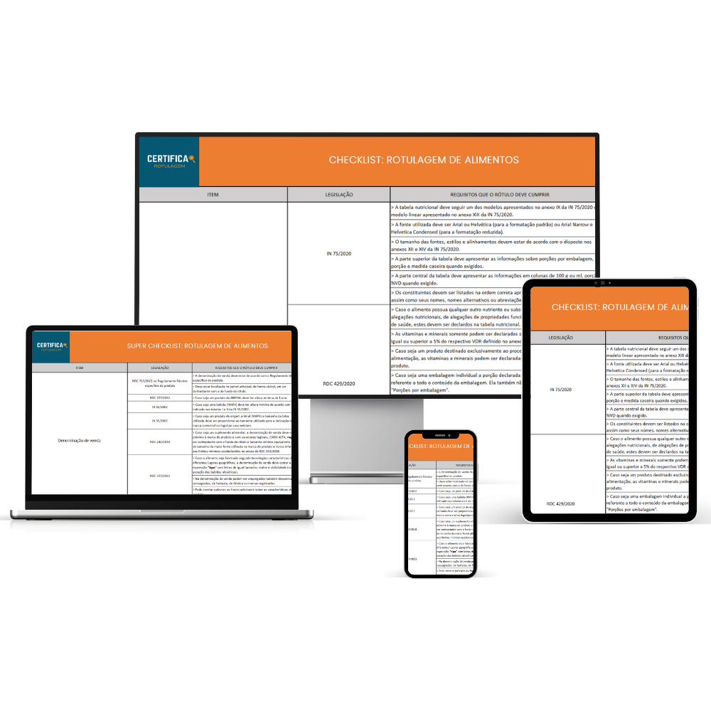 Rotulo Check List Super Checklist para Rotulagem de Alimentos – Certifica Rotulagem